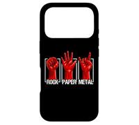 Custodia per iPhone 17 Pro Rock Paper Heavy Metal Funny Rock Music Fan Band Musician