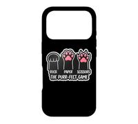 Custodia per iPhone 17 Pro Rock Paper Scissors The Purr-fect Gioco Amante del Gatto