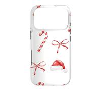 Custodia per iPhone 17 Pro Rosso Bianco Candy Cane Natale Natale Cappello di Babbo Natale Modello