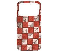 Custodia per iPhone 17 Pro Rust Red Terracotta Crops Leaf Forms Petal Art Deco Pattern