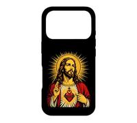 Custodia per iPhone 17 Pro Sacro Gesù Cuore Pop Art Halo Christian Icona devozionale
