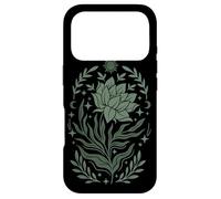 Custodia per iPhone 17 Pro Salvia e fiori verdi Sole Mezzaluna Boho floreale celeste