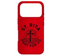 Custodia per iPhone 17 Pro Santa Rita Prega per Noi Croce Fede