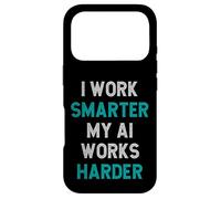 Custodia per iPhone 17 Pro Sarcasmo umoristico divertente "I Work Smarter, My AI Works Harder"