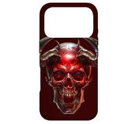 Custodia per iPhone 17 Pro Satanic Goth Skull With Occult Devil Horns Red Demon