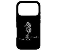 Custodia per iPhone 17 Pro Sea Horse Fish Line Art Marine Animal Art Biologo marino