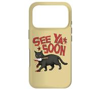 Custodia per iPhone 17 Pro See Ya Soon Dark Cat Meme Design Womens Girls