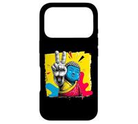 Custodia per iPhone 17 Pro Segno della pace Buddha sorridente Pop Art Zen Graphic Spiritual