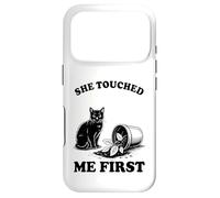 Custodia per iPhone 17 Pro She Touched Me First Cat Lover Pianta gattino divertente gatto
