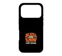 Custodia per iPhone 17 Pro Sii fermo e sappi che io sono Dio Retro Christian Faith