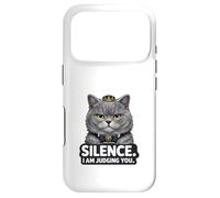 Custodia per iPhone 17 Pro Silence I Am Judging You Divertente Gatto Carino British Shorthair