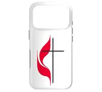 Custodia per iPhone 17 Pro Simbolo del logo della croce e della fiamma della chiesa metodista unita