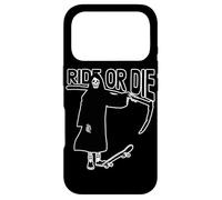 Custodia per iPhone 17 Pro Skateboarder Ride or Die Grim Reaper Skateboard