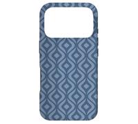Custodia per iPhone 17 Pro Slate Navy Blue Gunmetal Droplets Classic Art Deco Pattern