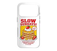 Custodia per iPhone 17 Pro Slow Sundays Pancake Breakfast Funny Illustration Graphic