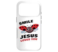 Custodia per iPhone 17 Pro Smile Jesus Loves You - Cute Ladybug Christian Faith Cartoon