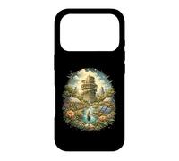 Custodia per iPhone 17 Pro Solarpunk Energia eolica Eco Future Nature Tech Design
