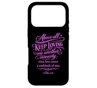 Custodia per iPhone 17 Pro Soprattutto Continua ad amare l'un l'altro versetto della Bibbia Fede Dio Pregare