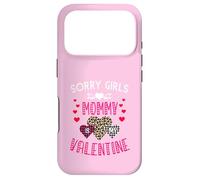 Custodia per iPhone 17 Pro Sorry Girls Mommy Is My Valentine Hearts leopardo e plaid