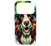 Custodia per iPhone 17 Pro Spinone Italiano Dog St Patricks Day Opera d'arte