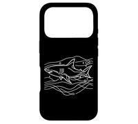 Custodia per iPhone 17 Pro Squalo arte lineare Amante degli squali