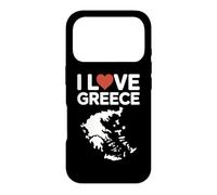 Custodia per iPhone 17 Pro Stampa con mappa dei cuori "I Love Greece"