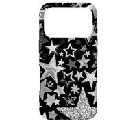 Custodia per iPhone 17 Pro Stella mosaico roccia bianca e nera Y2K Stars