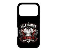 Custodia per iPhone 17 Pro Stemma da infermiera vintage «Idle Hands Are The Devil's Playthings»