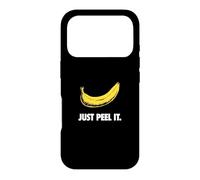 Custodia per iPhone 17 Pro Stencil con design umoristico con motivo a banana e scritta "Just Peel It"