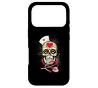 Custodia per iPhone 17 Pro Stetoscopio da infermiera con teschio di zucchero, costume medico per Halloween