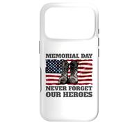 Custodia per iPhone 17 Pro Stivali USA Flag Soldiers per il Memorial Day Never Forget Our