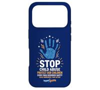 Custodia per iPhone 17 Pro Stop agli abusi sui minori Proteggere la consapevolezza dei bambini indossando blu