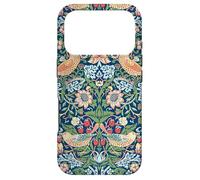 Custodia per iPhone 17 Pro Strawberry Thief William Morris Art Nouveau Pattern Blu