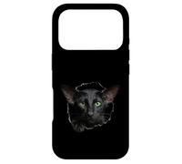 Custodia per iPhone 17 Pro Striking Black Oriental Shorthair Cat che sbircia attraverso