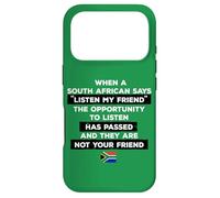 Custodia per iPhone 17 Pro Sud Africa Slang Ascolta il mio amico Divertente Luister Nou