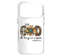 Custodia per iPhone 17 Pro Sunflower With God All Things Are Possible For Christian