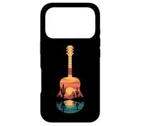 Custodia per iPhone 17 Pro Sunset Cactus Desert Guitar Art per lettore musicale occidentale