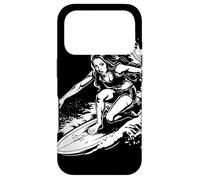 Custodia per iPhone 17 Pro Surfista donna che disegna la tavola da surf
