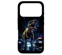 Custodia per iPhone 17 Pro T-Rex Dinosaur Roaring City at Night Graphic Design Japanese