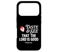 Custodia per iPhone 17 Pro Taste And See That Lord is Good Psalm 34:8 Christian Verse