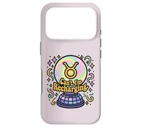 Custodia per iPhone 17 Pro Taurus Can't I'm Recharging Retro Pastel Astrology