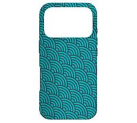 Custodia per iPhone 17 Pro Teal Diagonal Arches Scale Bow Geometric Armor Pattern