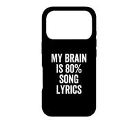 Custodia per iPhone 17 Pro Testo canzone My Brain is 80% Percent Funny Music Lover