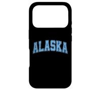 Custodia per iPhone 17 Pro Testo retrò in stile vintage azzurro Alaska