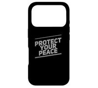 Custodia per iPhone 17 Pro Testo umoristico divertente per persone divertente proteggere la pace