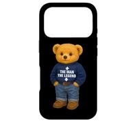 Custodia per iPhone 17 Pro The Man The Legend Funny Teddy Bear Humor Quotes Sayings