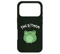 Custodia per iPhone 17 Pro They Them Pronouns Frog Cute Nonbinary Queer Aesthetic