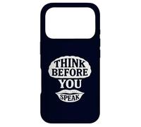 Custodia per iPhone 17 Pro Think Before You Speak Minimalist Mindfulness Citazione