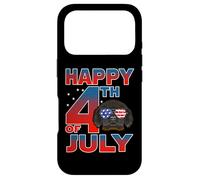 Custodia per iPhone 17 Pro Tibetan Mastiff Dog American Flag Sunglasses Happy 4th July