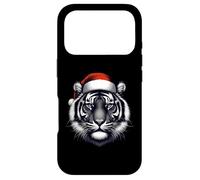 Custodia per iPhone 17 Pro Tigre con cappello di Babbo Natale Natale amante dello zoo custode safari